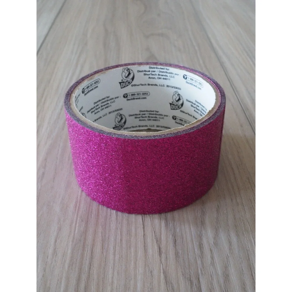 Rare Duck Brand Magenta Pink Glitter Craft Tape Sparkly DIY Decor Partial Roll